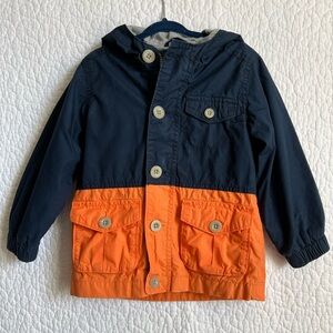 Old Navy Blue and Orange Hoodie Jacket Boys Size 3T
